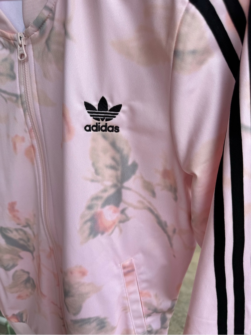 adidas Originals Pastel Rose Floral Track Jacket Pink Black Small. RARE - Picture 6 of 8